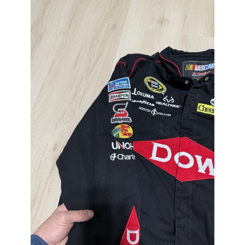 NASCAR Austin Dillon DOW NASCAR Jacket Men's 2XL Snap Front Embroidered Sponsors - Picture 6 of 7